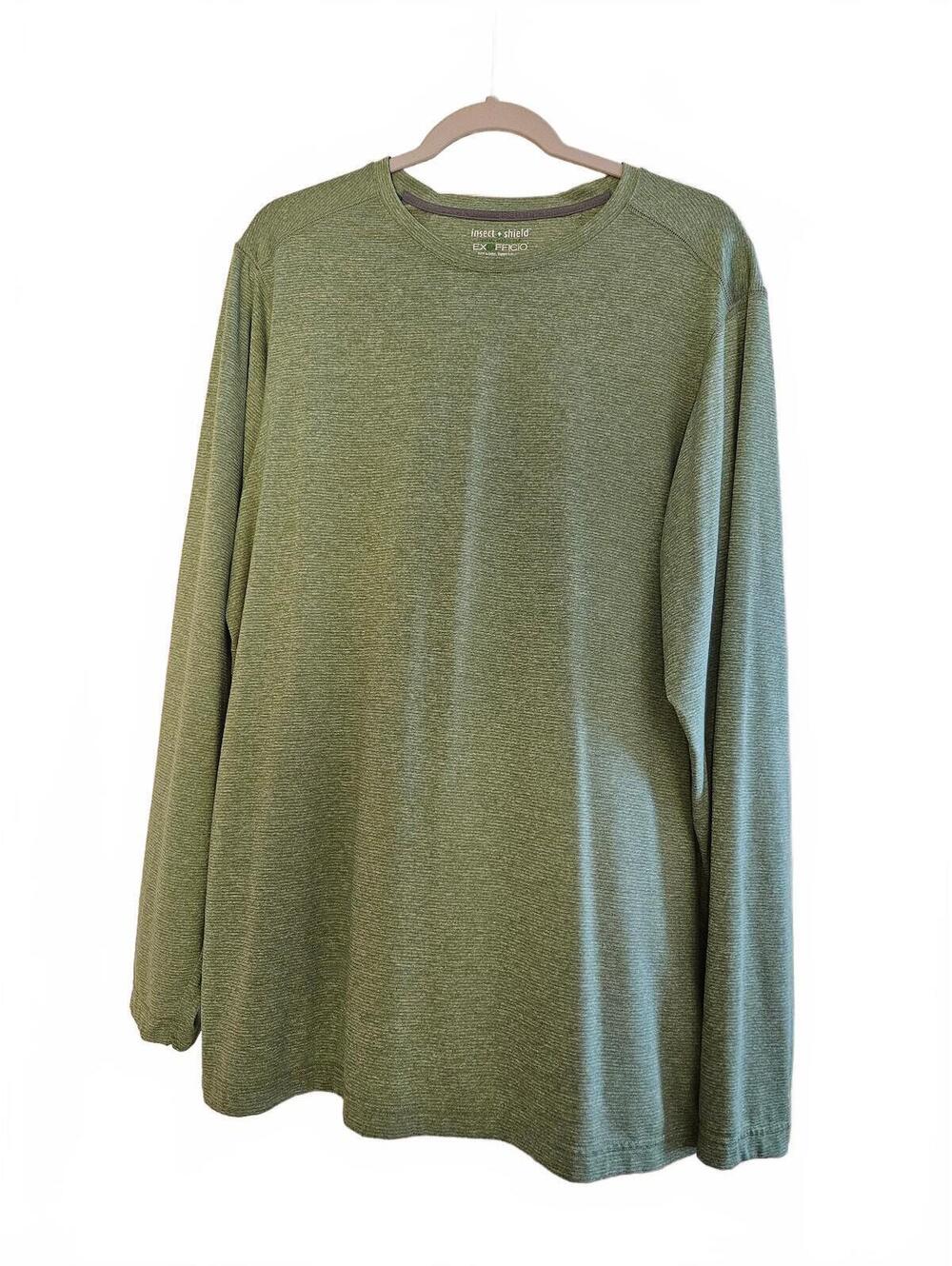 ExOfficio Men's BugsAway Tarka Long Sleeve Insect Shield Shirt Large Green